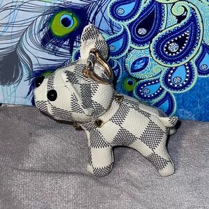 Luxury Checkered Bulldog Charm / Keychain